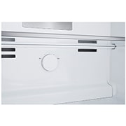 LG Refrigeradora Top Freezer 13.5pᶟ (Net) / 14.9 pᶟ (Gross) Smart Inverter & ThinQ™, color Negro Mate, top freezer opened with moving ice maker attached and food stored, VT40APD, thumbnail 6