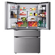 LG Refrigeradora LG French Door 29 cu.ft InstaView Door-in-Door™ Craft Ice™ Acero Inoxidable Negro  , Front view of multi door refrigerator with foods., VF29XPBM, thumbnail 2