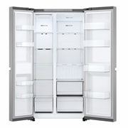 LG Refrigeradora Side By Side 23pᶟ(Gross) / 22pᶟ (Net) Smart Inverter Prime Silver, Front open view, VS25BJNK, thumbnail 3