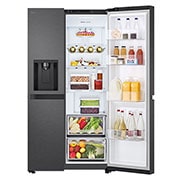 LG Refrigeradora Side by Side 23pᶟ(Gross) / 22pᶟ(Net) Smart Inverter Essence Matte Black, VS25LQIK, thumbnail 8