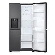 LG Refrigeradora Side by Side 23pᶟ(Gross) / 22pᶟ(Net) Smart Inverter Essence Matte Black, one door open without food view, VS25LQIK, thumbnail 9