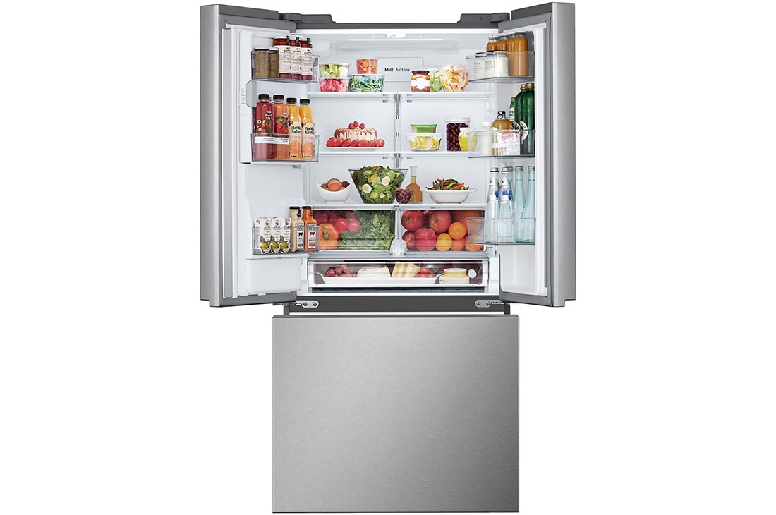 LG Refrigerador French Door 25pᶟ Smart Inverter ThinQ™, Front view of open refrigerator., VF25LNIBB, thumbnail 2