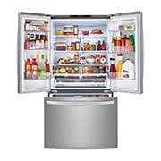 LG Refrigeradora French Door 24.5p³ (Net) / 31p³ (Gross) InstaView DoorCooling™, Platinum Silver, Upside view of door open, VF29BVP, thumbnail 3