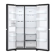 LG Refrigeradora LG Side by Side 27pᶟ (Net) Negro Matte Smart Inverter, Full door open with food, VS28BPT, thumbnail 2
