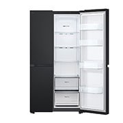 LG Refrigeradora LG Side by Side 27pᶟ (Net) Negro Matte Smart Inverter, Half door open without food, VS28BPT, thumbnail 4