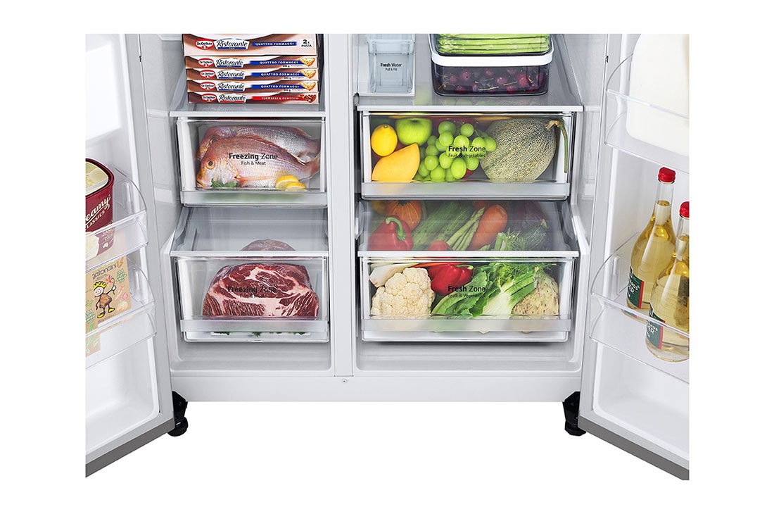LG Refrigeradora LG Side by Side 27pᶟ (Net) Prime Silver Smart Inverter, vista del cajón, VS27LWID, thumbnail 4