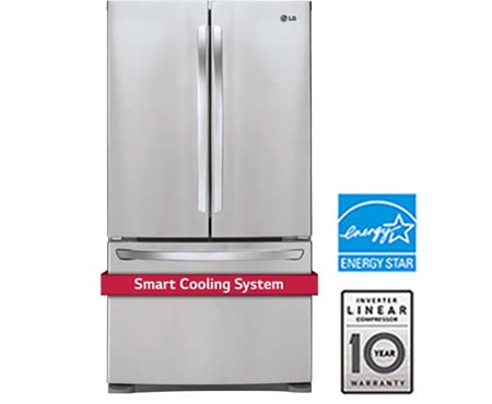 LG Refrigeradora 36'' French Door con Smart Cooling System, 28 pies cúbicos, LFC28768ST