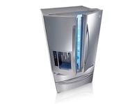 Refrigerador con 4 puertas estilo Francés. Nevera con hielo y agua. Acabado en acero inoxidable.1