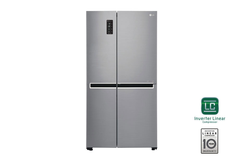 LG 24 pᶟ | Side by Side | Moist Balance Crisper™ | Compresor linear inverter | Platinum Silver | ThinQ™ (Neto: 23 pᶟ), GS65MPP1