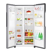 LG 24 pᶟ |Side by Side|Moist Balance Crisper™ |Compresor linear inverter| Dark Graphite Steel |Smart Diagnosis™ (Neto: 21 pᶟ), LS63SPGK, thumbnail 2