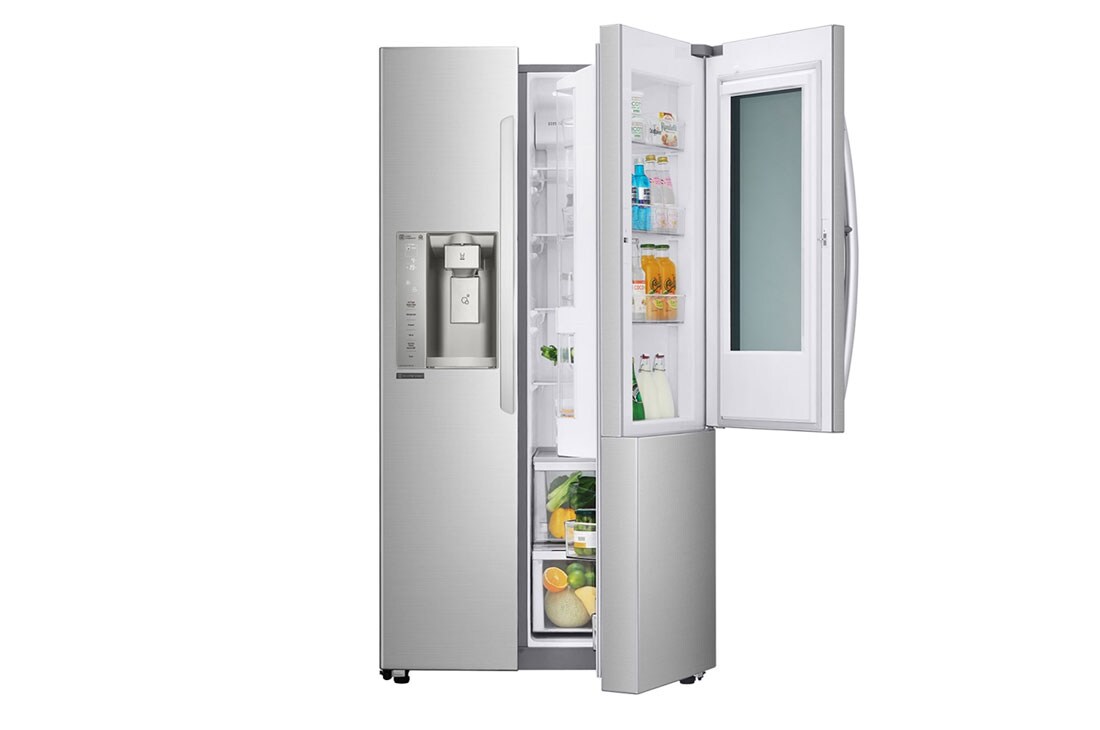 LG 28 pᶟ |InstaView™ Door-in-Door®|Side by Side |Compresor linear inverter |Acero Inoxidable |ThinQ™ (Neto: 27 pᶟ), LS74SXS, thumbnail 2