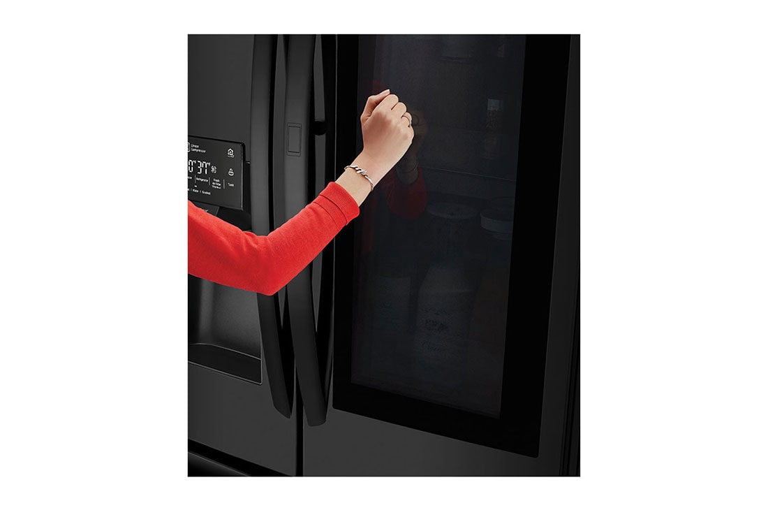 LG 28 pᶟ |InstaView™ Door-in-Door®|French Door|Hygiene Fresh⁺ |Compresor linear inverter |Negro Mate |ThinQ™ , LM75SXT, thumbnail 4
