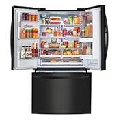LG 28 pᶟ |InstaView™ Door-in-Door®|French Door|Hygiene Fresh⁺ |Compresor linear inverter |Negro Mate |ThinQ™ , LM75SXT, thumbnail 3