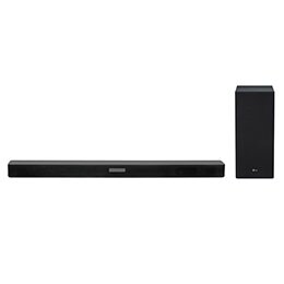 Barra de sonido LG SK5 2.1 canales, 360 W de potencia, Subwoofer inalambrico, DTS Virtual: X2