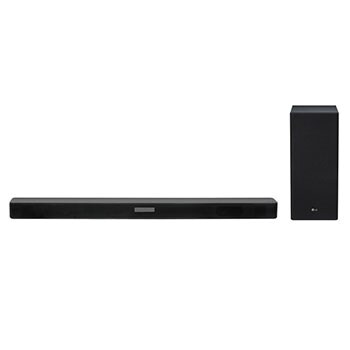 Barra de sonido LG SK5 2.1 canales, 360 W de potencia, Subwoofer inalambrico, DTS Virtual: X1