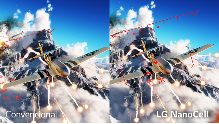 Una escena de un juego de batallas con el avión