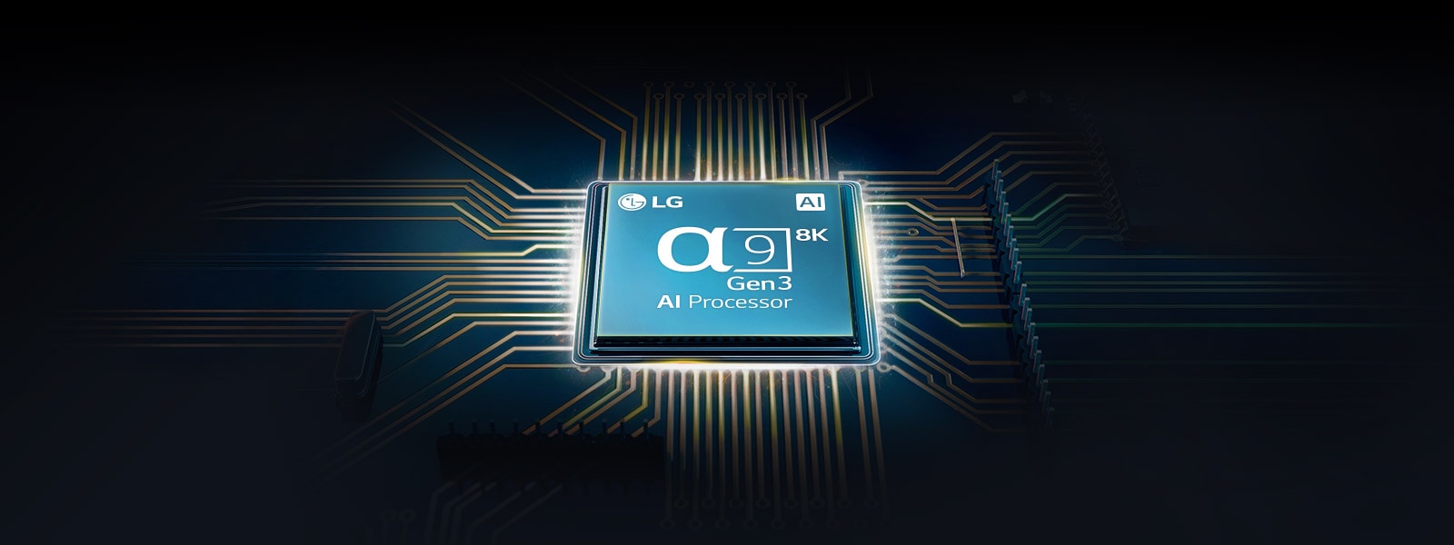 Chip Alfa 9 montado en la placa base del televisor