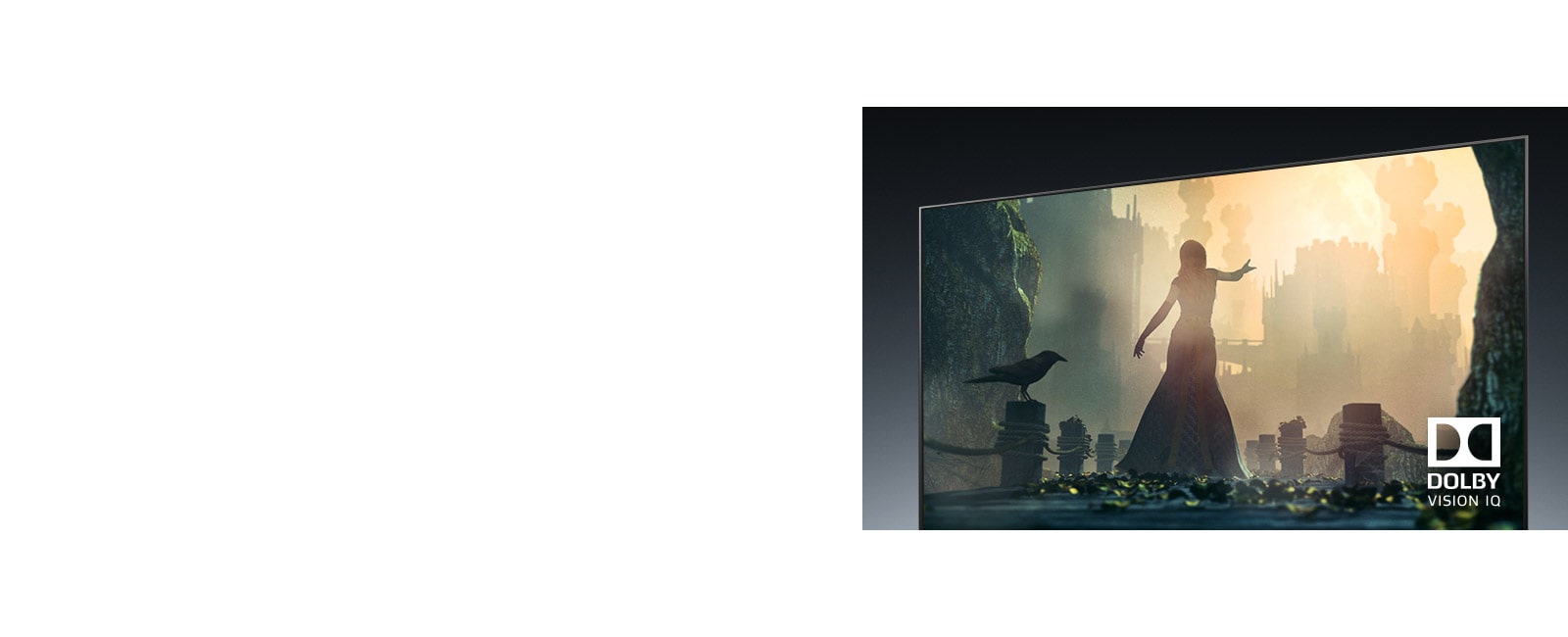 Una pantalla de televisión que muestra a una mujer en ropa tradicional bailando en la calle.