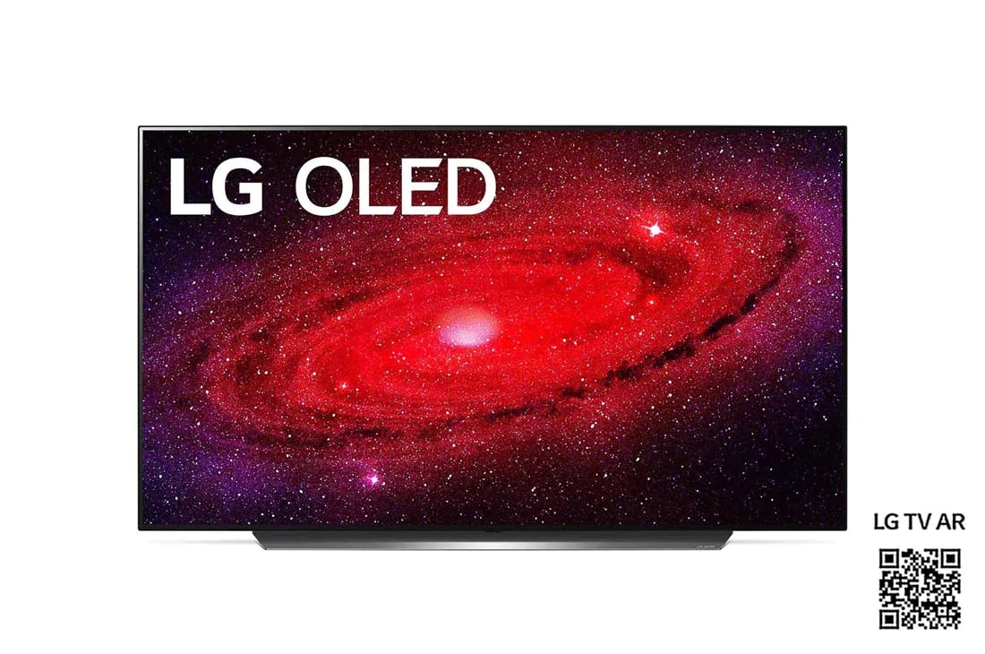 LG OLED TV 55'' 4K | Pixeles con Auto- Iluminación | UHD 4K SMART TV | Ultra HD LED | Procesador α9 Gen 3 | ThinQ™ AI | Dolby Vision- Atmos, Vista frontal con imagen de relleno, OLED55CXPUA