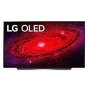 LG OLED TV 55'' 4K | Pixeles con Auto- Iluminación | UHD 4K SMART TV | Ultra HD LED | Procesador α9 Gen 3 | ThinQ™ AI | Dolby Vision- Atmos, Vista frontal con imagen de relleno, OLED55CXPUA, thumbnail 1