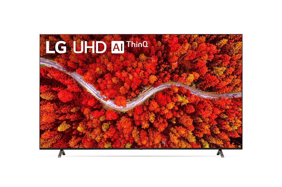 LG 82'' Serie UP80  Smart 4K UHD TV, Vista frontal del televisor LG UHD, 82UP8050PSB.AWP