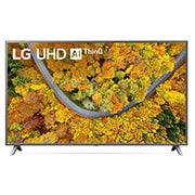 LG 75'' Serie UP75  Smart 4K UHD TV, Vista frontal del televisor LG UHD, 75UP7500PSB, thumbnail 1