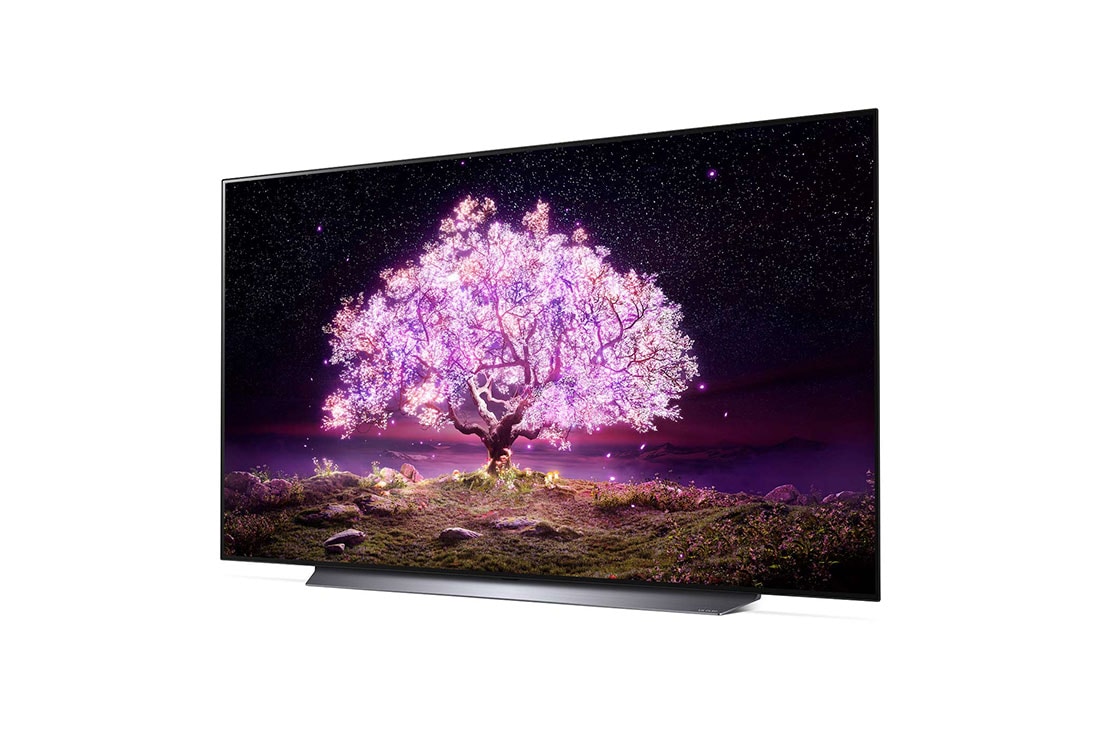LG OLED 77'' C1 4K Smart TV con ThinQ AI (Inteligencia Artificial), Procesador α9 Gen4 AI , vista lateral de -15 grados, OLED77C1PUB, thumbnail 3