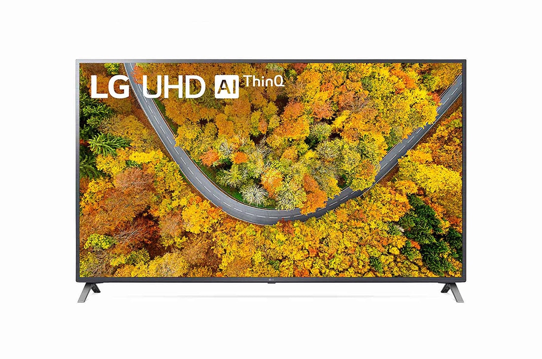 LG 70'' Serie UP75  Smart 4K UHD TV, Vista frontal del televisor LG UHD, 70UP7500PSB