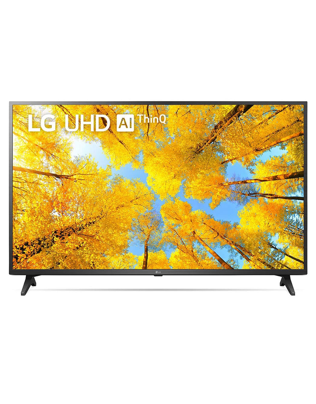 LG UHD 50'' UQ7500 Smart TV con ThinQ AI (Inteligencia Artificial), Una vista frontal del televisor LG UHD con la imagen de relleno y el logotipo del producto encima, 50UQ7500PSF