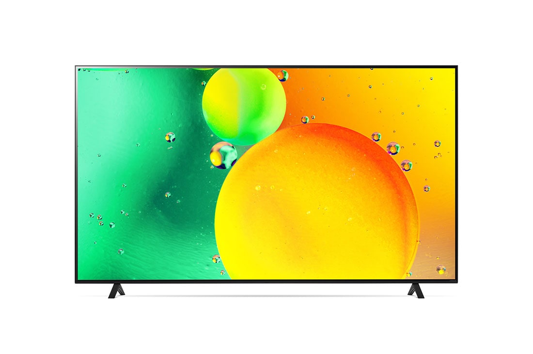 LG NanoCell 70'' NANO75 4K Smart TV con ThinQ AI (Inteligencia Artificial), α7 Gen5 AI Processor, vista frontal con imagen de relleno, 70NANO75SQA, thumbnail 2