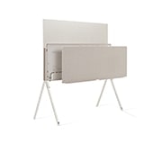 LG OLED | Objet Collection Posé, Posé seen from the back facing left with the Clean Cover detached from the TV, showing the TV’s cable management., 55LX1QPSA, thumbnail 8