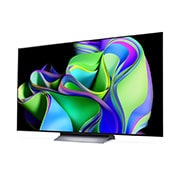 LG Pantalla LG OLED evo 65'' C3 4K SMART TV con ThinQ AI, Vista lateral izquierda con un ángulo ligeramente inclinado., OLED65C3PSA, thumbnail 3