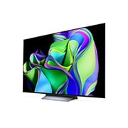 LG Pantalla LG OLED evo 65'' C3 4K SMART TV con ThinQ AI, Vista lateral izquierda con un ángulo ligeramente inclinado., OLED65C3PSA, thumbnail 4