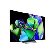 LG Pantalla LG OLED evo 77'' C3 4K SMART TV con ThinQ AI, Vista lateral derecha con un ángulo ligeramente inclinado., OLED77C3PSA, thumbnail 6