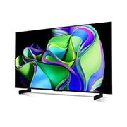 LG Pantalla LG OLED 42'' C3 4K SMART TV con ThinQ AI, Vista lateral ligeramente en ángulo hacia la izquierda., OLED42C3PSA, thumbnail 2