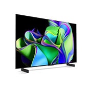 LG Pantalla LG OLED 42'' C3 4K SMART TV con ThinQ AI, Vista lateral ligeramente en ángulo hacia la derecha., OLED42C3PSA, thumbnail 5