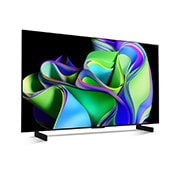 LG Pantalla LG OLED 42'' C3 4K SMART TV con ThinQ AI, Vista lateral ligeramente en ángulo hacia la derecha., OLED42C3PSA, thumbnail 6