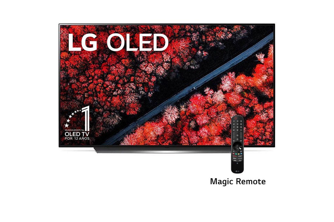 LG OLED TV 65'' | UHD 4K SMART TV | Ultra HD | Procesador α9 Gen 2 | ThinQ™ AI | Resolución tipo Cine 4K HDR / HFR | Dolby Vision - Atmos | Pantalla tipo Cine, vista frontal, OLED65C9PUA