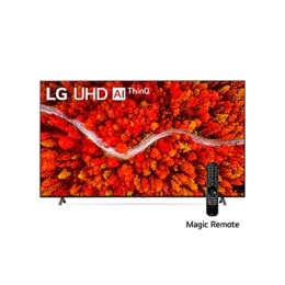 Vista frontal del televisor LG UHD