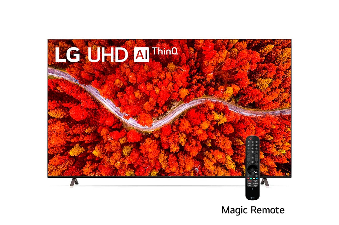 LG 82'' Serie UP80  Smart 4K UHD TV, Vista frontal del televisor LG UHD, 82UP8050PSB
