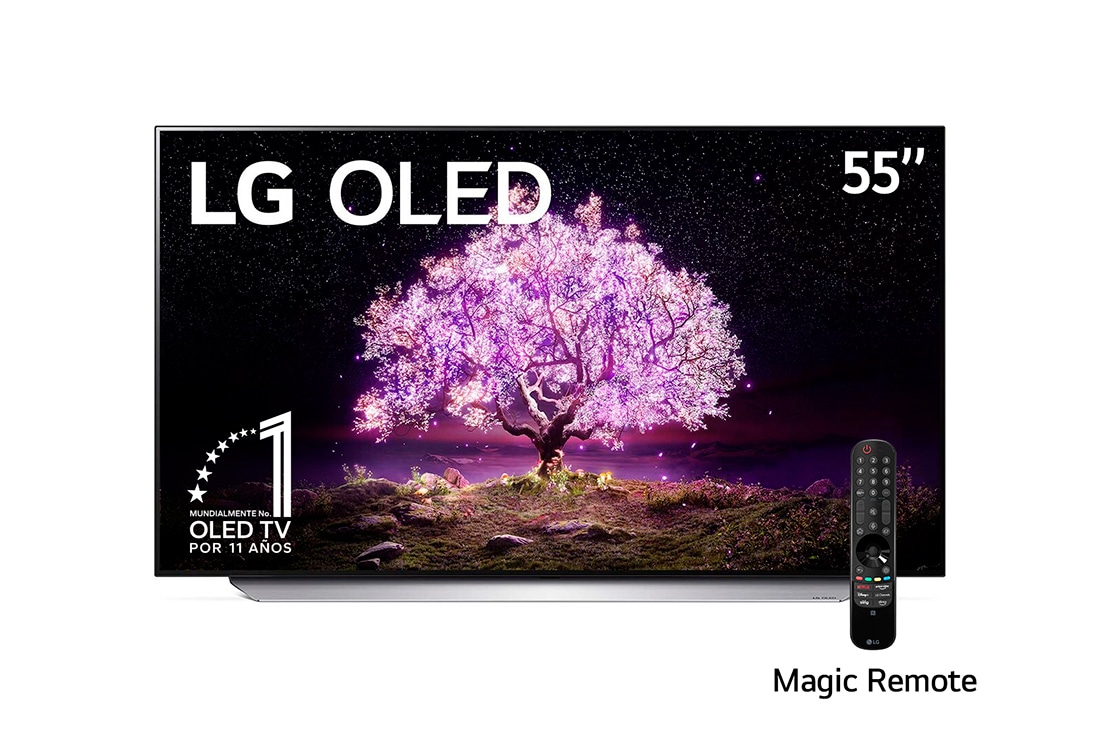 LG OLED 55'' C1 4K Smart TV con ThinQ AI (Inteligencia Artificial), Procesador α9 Gen4 AI , vista frontal, OLED55C1PSA