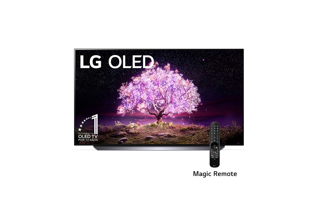 LG OLED 48'' C1 4K Smart TV con ThinQ AI (Inteligencia Artificial), Procesador α9 Gen4 AI , vista frontal, OLED48C1PSA