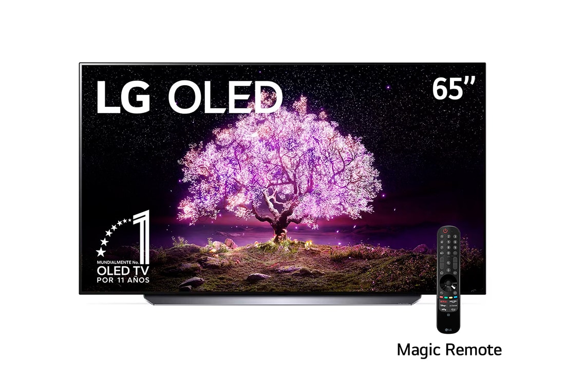 LG OLED 65'' C1 4K Smart TV con ThinQ AI (Inteligencia Artificial), Procesador α9 Gen4 AI , vista frontal, OLED65C1PUB