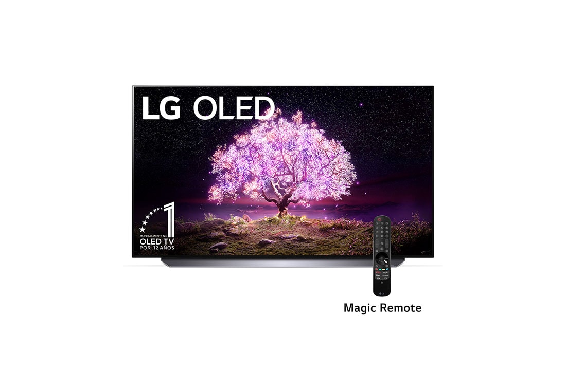 LG OLED 55'' C1 4K Smart TV con ThinQ AI (Inteligencia Artificial), Procesador α9 Gen4 AI , vista frontal, OLED55C1PUB