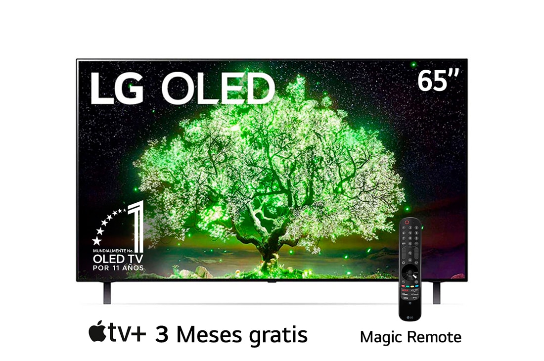 LG OLED 65'' A1 4K Smart TV con ThinQ AI (Inteligencia Artificial), Procesador α7 Gen4 AI , vista frontal, OLED65A1PSA, thumbnail 0