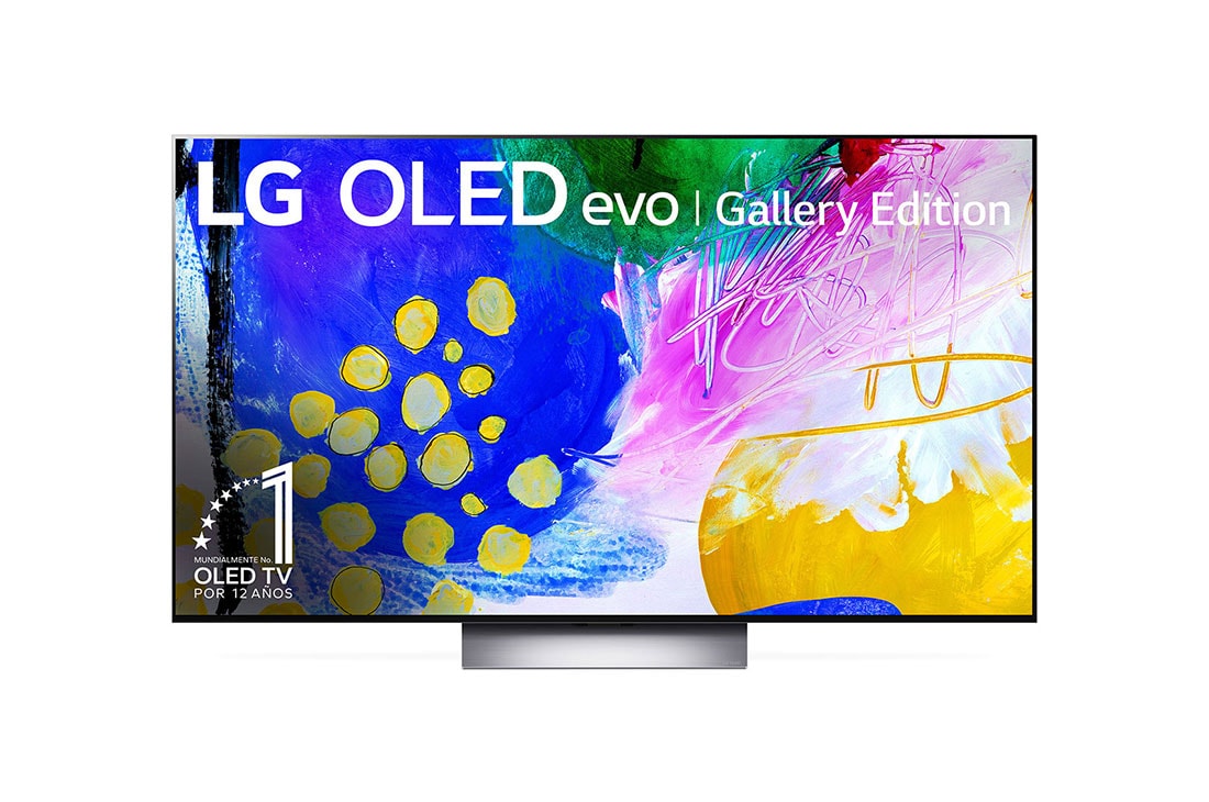 LG OLED 77'' G2 evo Smart TV con ThinQ AI (Inteligencia Artificial), Vista frontal con LG OLED evo Gallery Edition en la pantalla, OLED77G2PSA, thumbnail 2