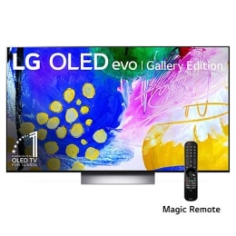 Vista frontal con LG OLED evo Gallery Edition en la pantalla2