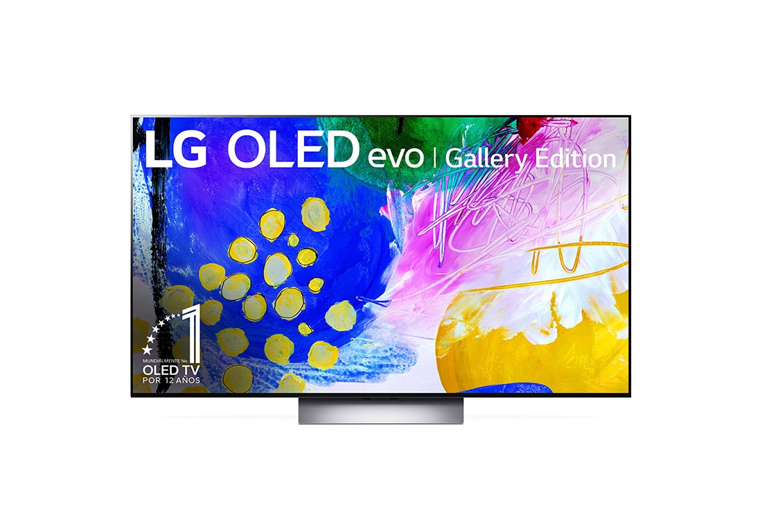 LG OLED 65'' G2 evo Smart TV con ThinQ AI (Inteligencia Artificial), Vista frontal con LG OLED evo Gallery Edition en la pantalla, OLED65G2PSA, thumbnail 2