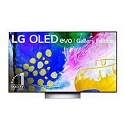 LG OLED 65'' G2 evo Smart TV con ThinQ AI (Inteligencia Artificial), Vista frontal con LG OLED evo Gallery Edition en la pantalla, OLED65G2PSA, thumbnail 2
