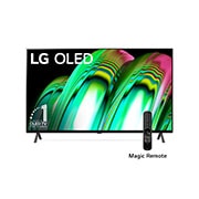 LG OLED 48'' A2 Smart TV con ThinQ AI (Inteligencia Artificial), Vista frontal del televisor LG OLED con una imagen de relleno y el logotipo del producto, OLED48A2PSA, thumbnail 1